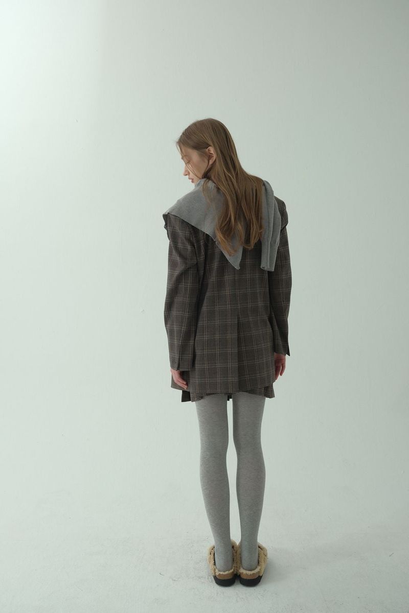 GLAM CHECK SKIRT_BEIGE
