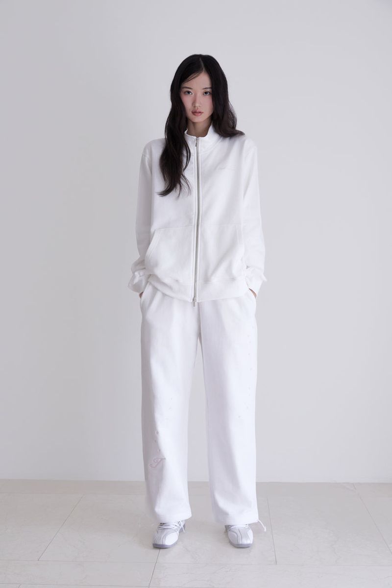 star embroidered two-way sweatpants (IVORY)