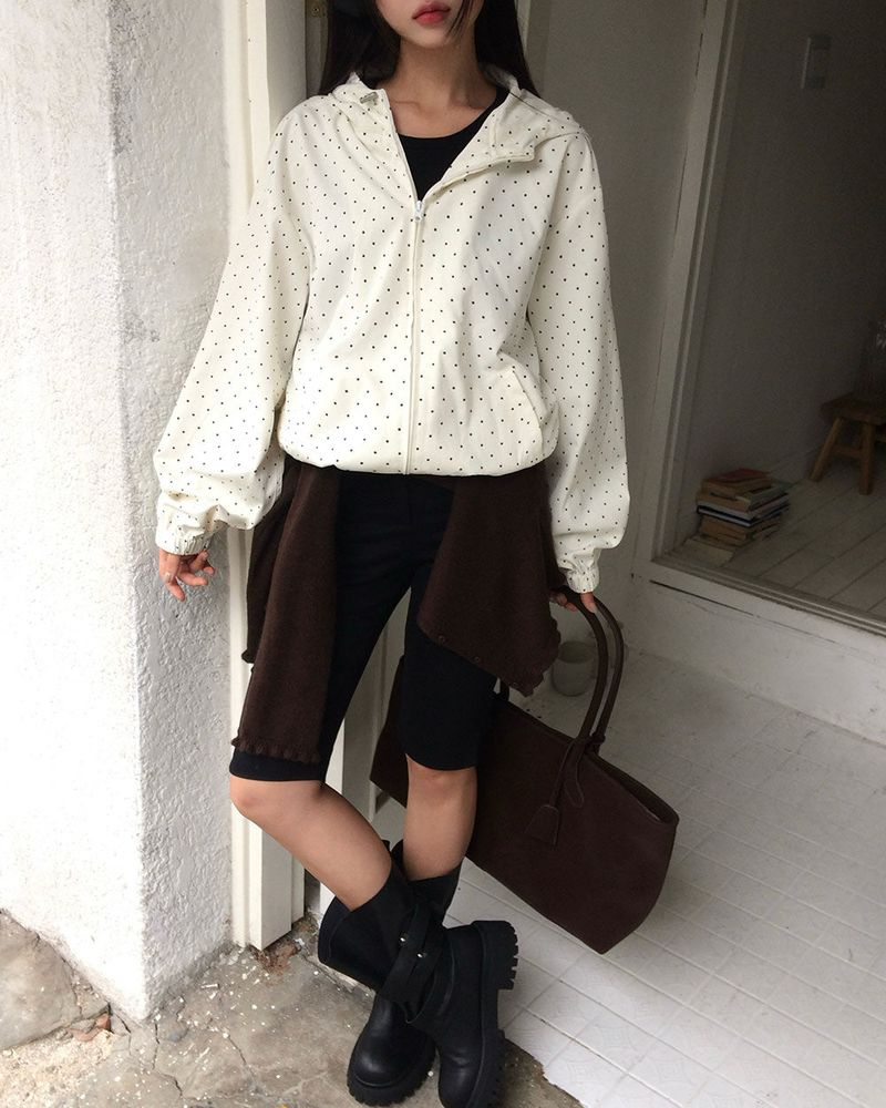Milly Dot Hooded Windbreaker