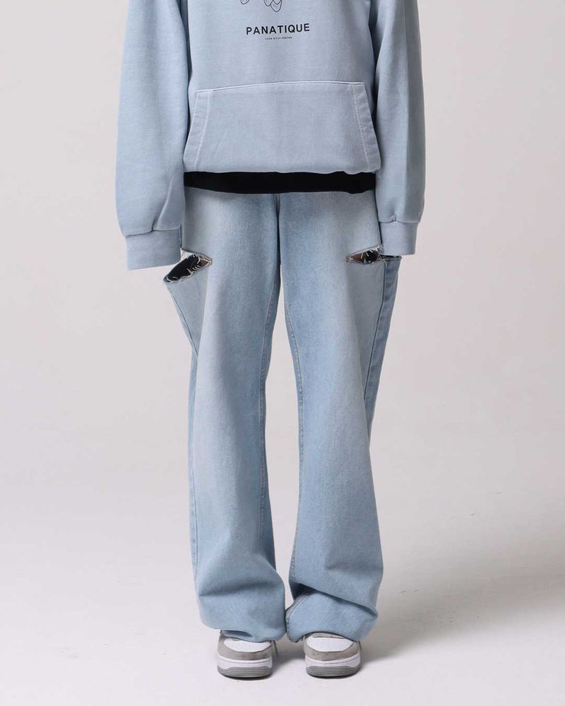 PANATIQUE（パナティーク）の「side-slit wide denim pants（Pants）」