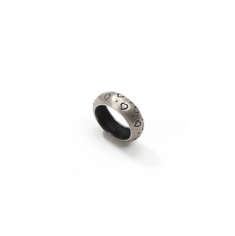  Heart Symbol Ring (Antique Silver, Matte) [SIZE.2]