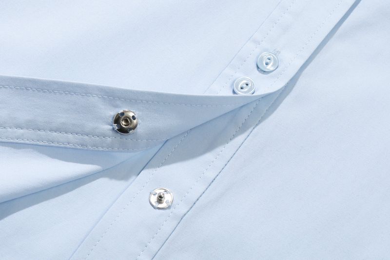 SHOULDER OPEN RIBBON SHIRT_SKY BLUE