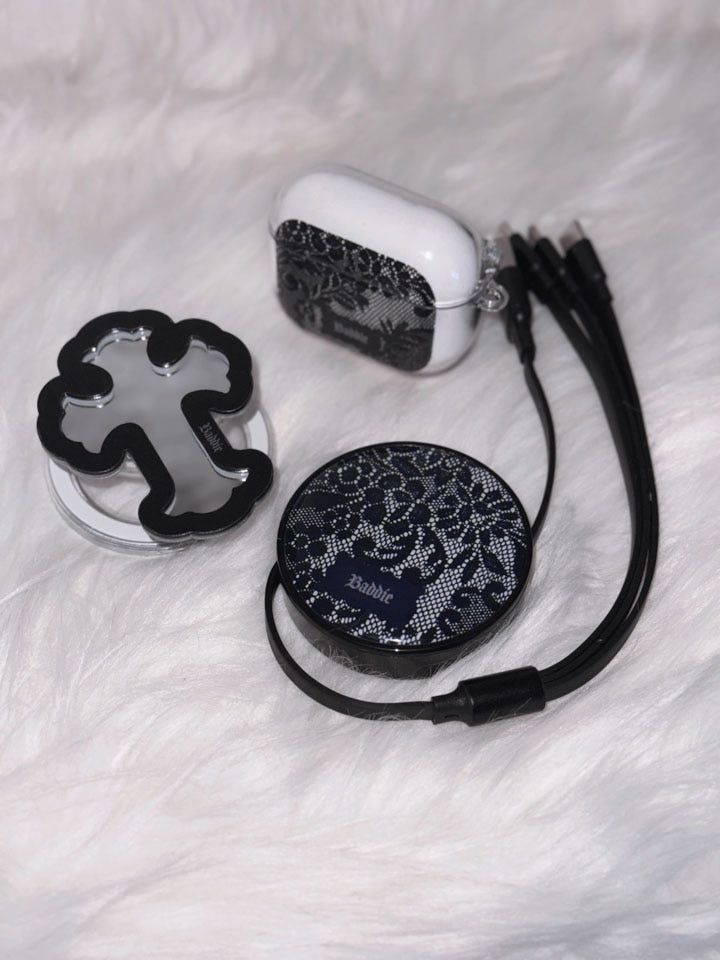 Black Veil Lace AirPods Case