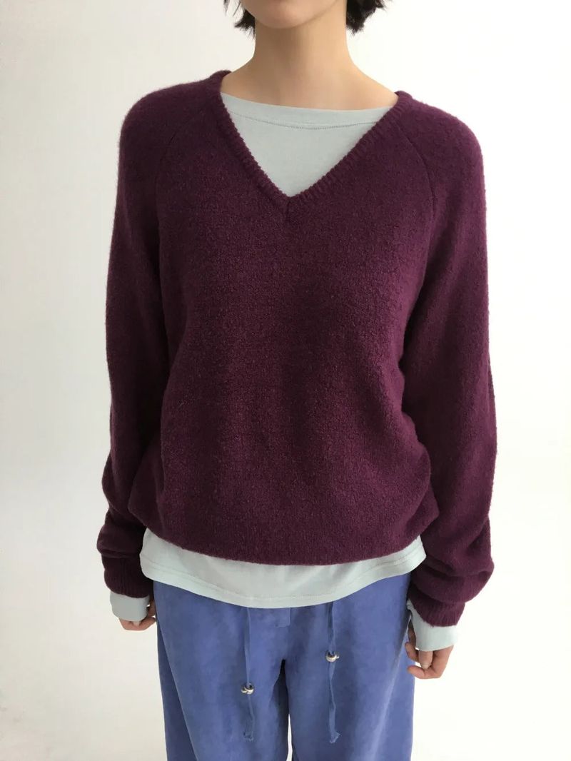 Ponsil V-neck knit (4color)