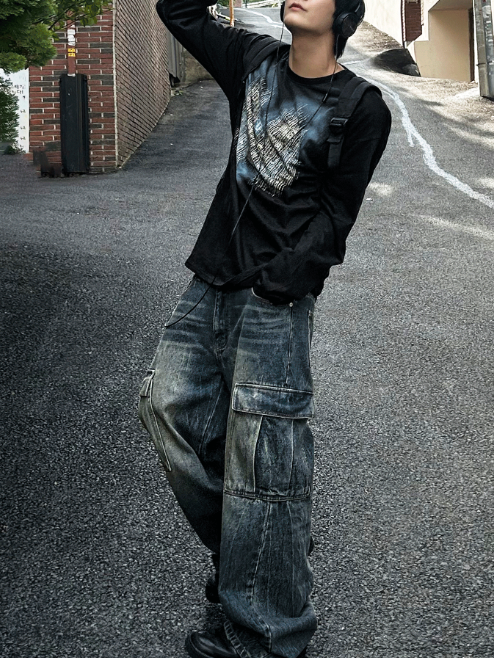 Flang Real Washed Cargo Denim