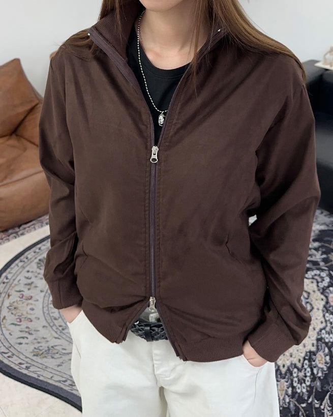 Lucal Satin Suede Zip-up