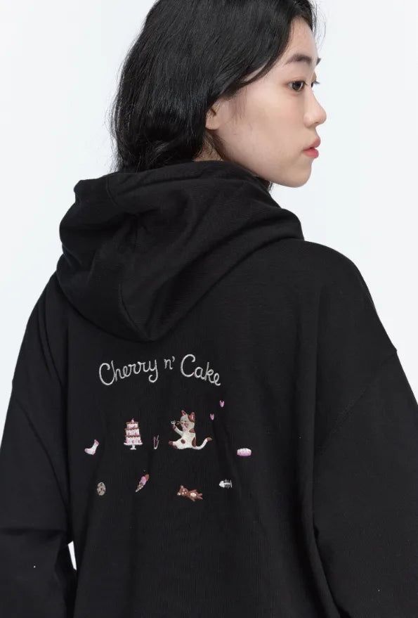 26FW★ Cherry Cake Embroidered Hoodie