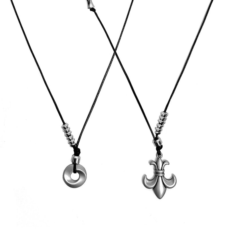 [SET] fleur & circle string necklace