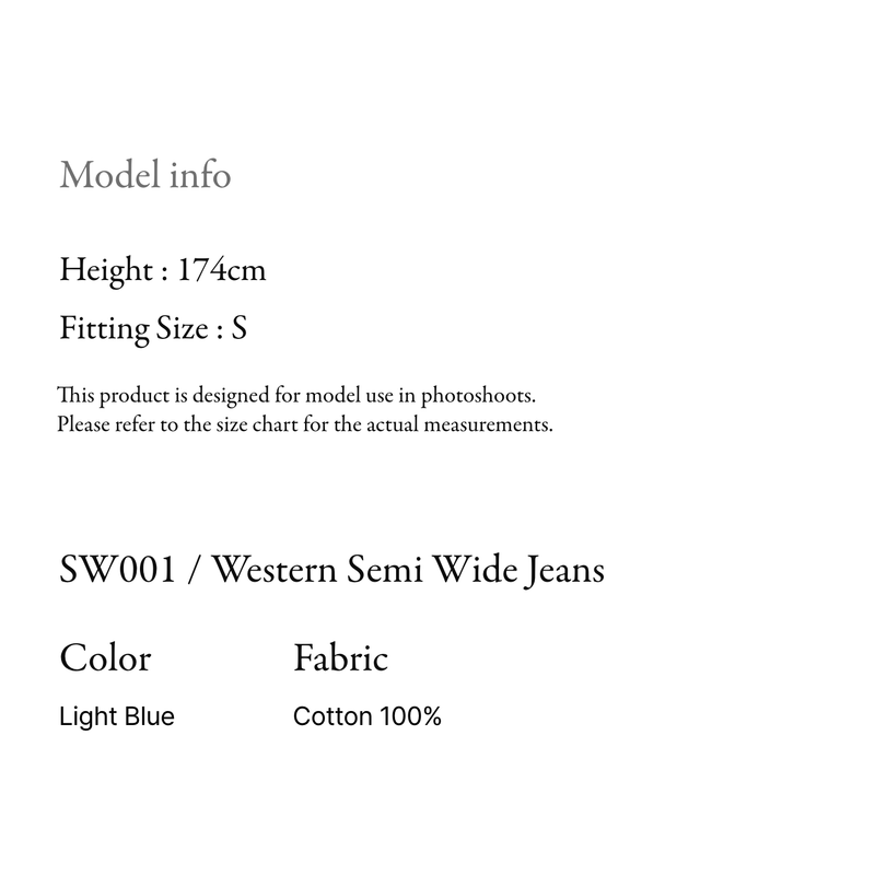 Western semi wide jeans - SW001
