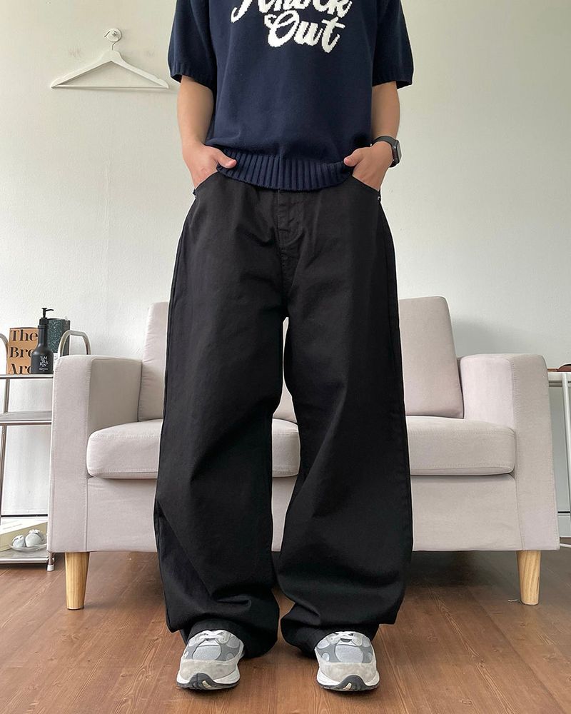 Basic Cotton Wide Pants 4C