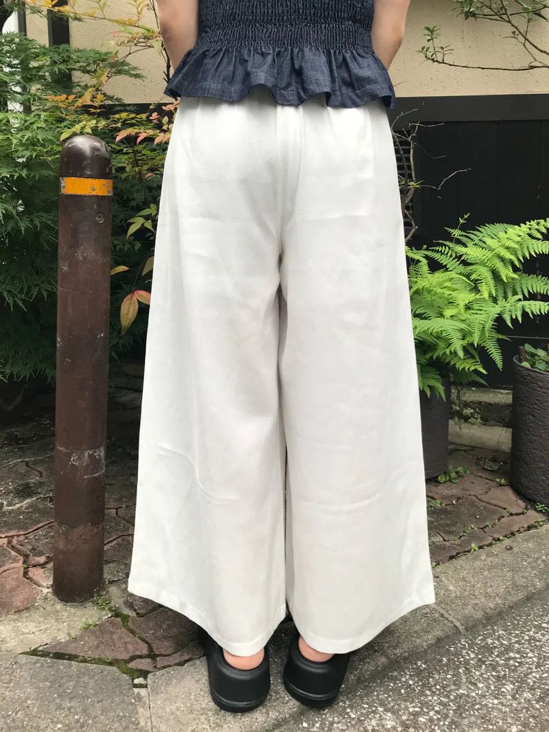 Mille Back Banding Wide Pintuck Long Pants