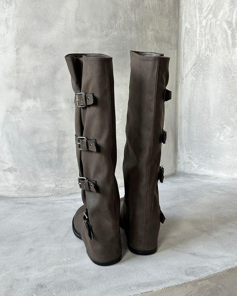 Warmer Buckle Long Boots