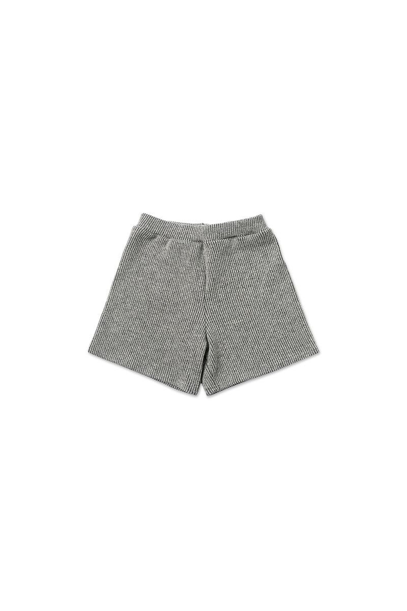 Ribbed knit shorts_gray