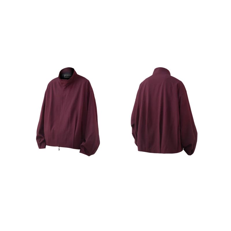 RELABEL('LABEL) Acetic acid wool flower bud three-dimensional segmented pleated loose casual stand collar jacket
