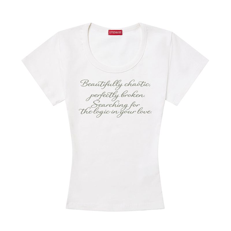 kitsch&kiss（キッチアンドキス）の「BEAUTIFULLY U-NECK T-SHIRT (SUSKNK-102)（Tops）」