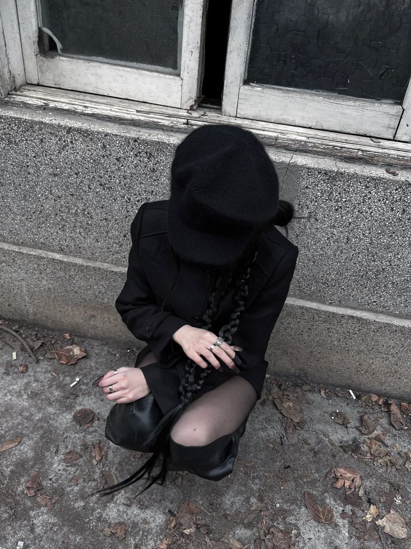 soft knit beret cap (2color)