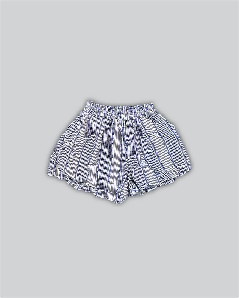 SAYSAYSAY（セイセイセイ）の「MULTI PATTERN BALLOON PANTS NAVY (SHORT FIT)（Pants）」