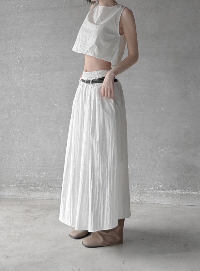 Cloud Nylon Belted Skirt