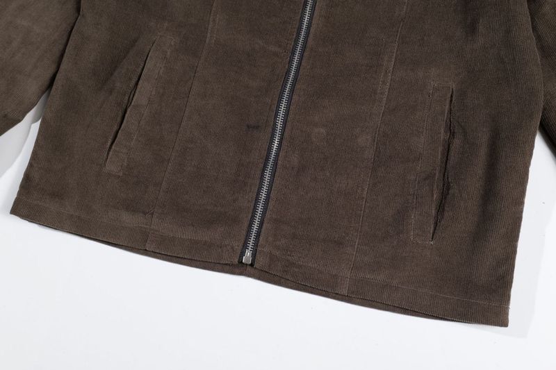 Classic Brown Corduroy Short Jacket 233313024