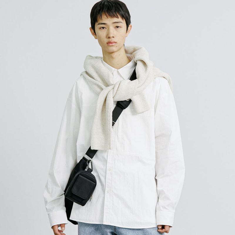 NYLON UTILITY POCKET LAUNDRY SHIRT WHITE