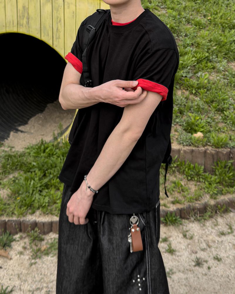 Nick Line Layered Short Sleeve T-Shirt