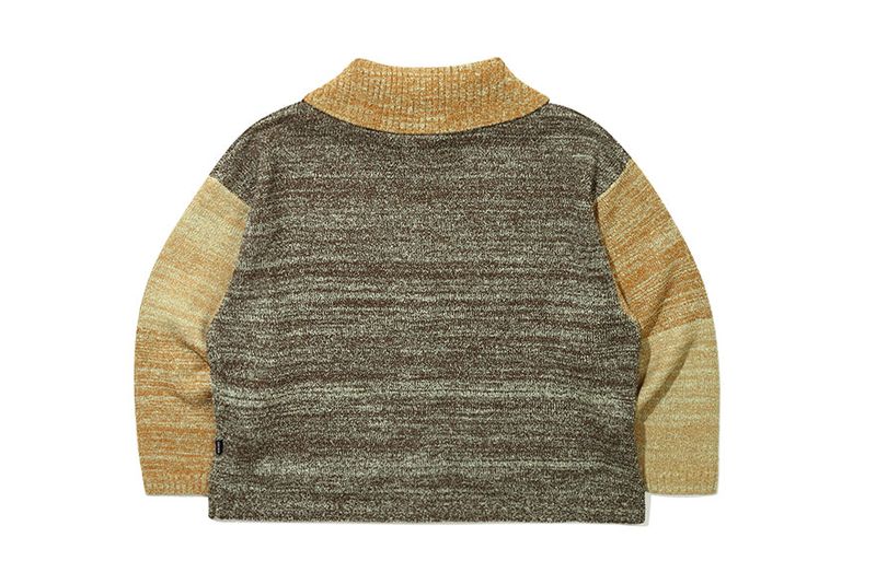 TONE VARIATION BOUCLE KNIT ZIP UP