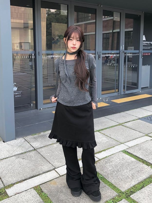 Leon Frill Midi Banding Skirt