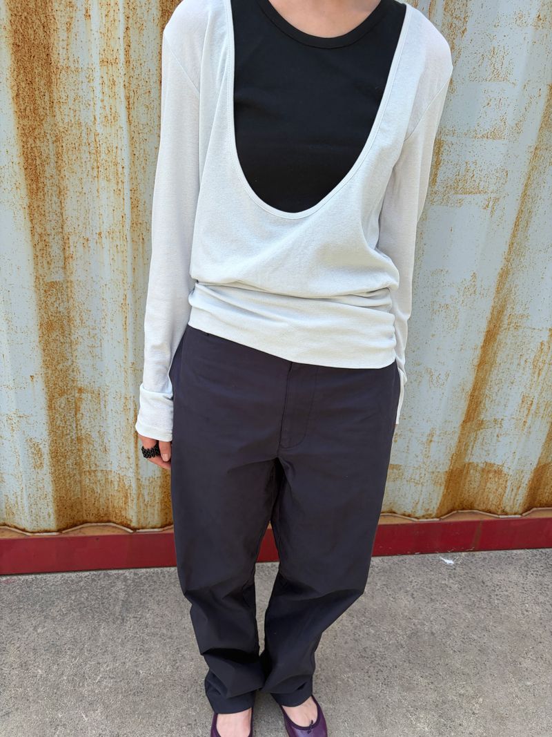 summer deep u-neck knit