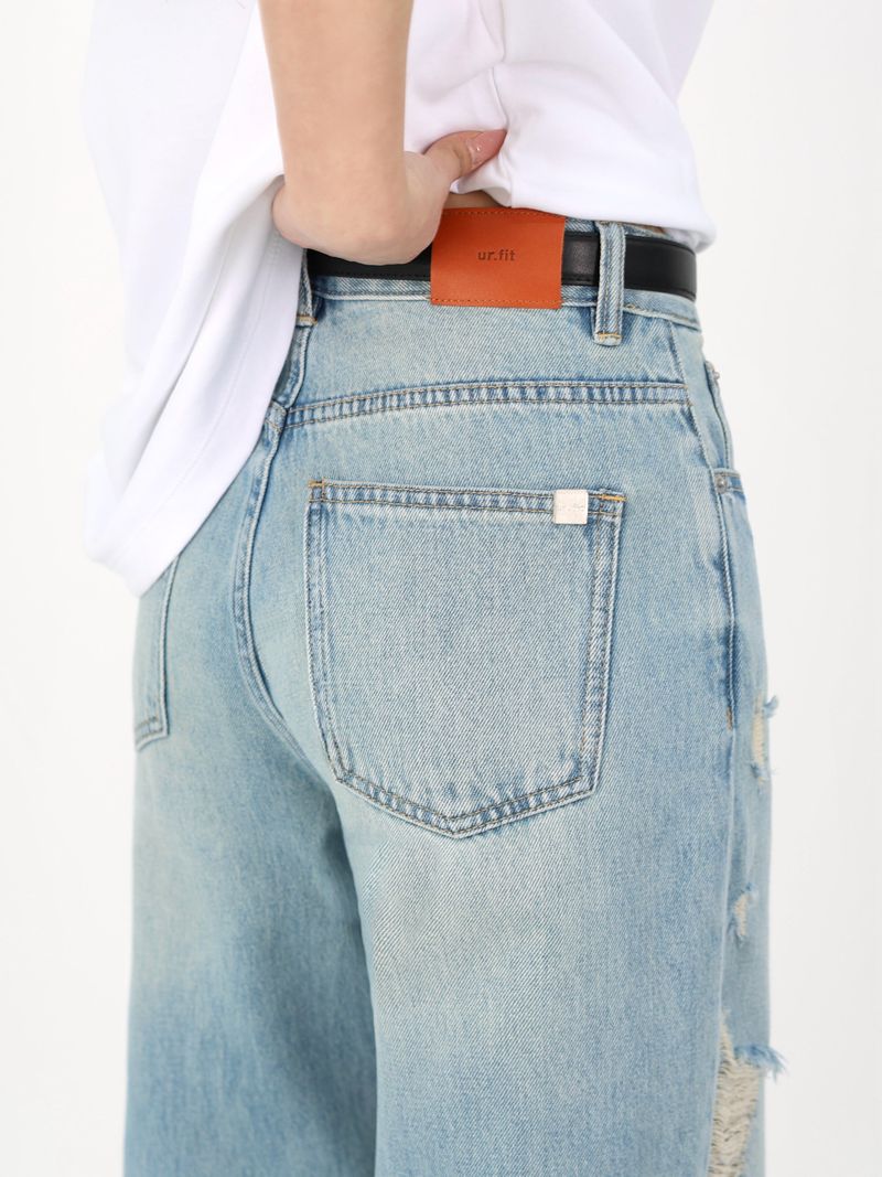 TEEN DESTROYED SLIM WIDE DENIM code 26231