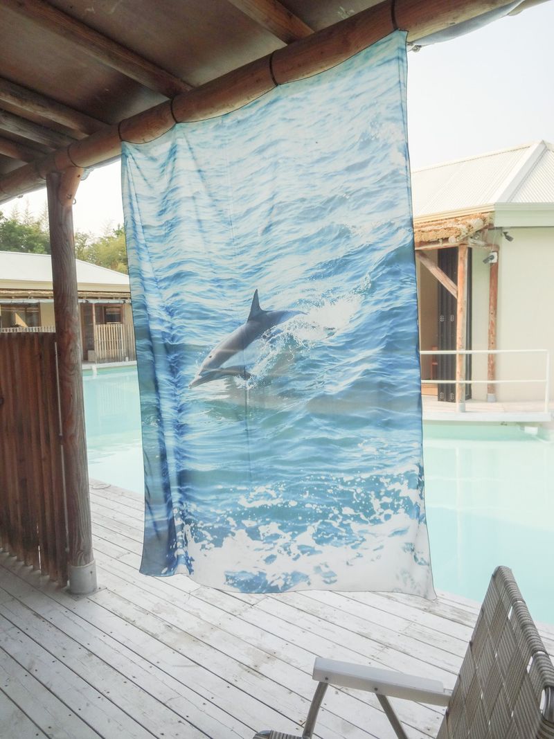 Dolphin towards Freedom, fabric poster