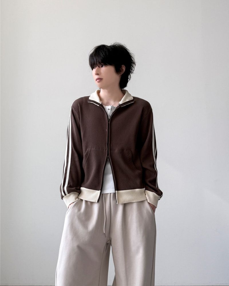 Moyz Waffle Track Zip-Up