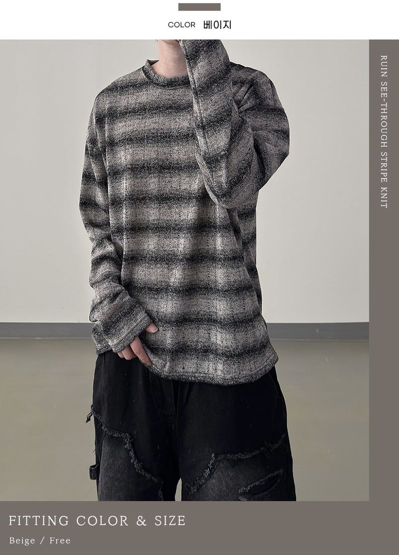 Ruin See-Through Stripe Knit