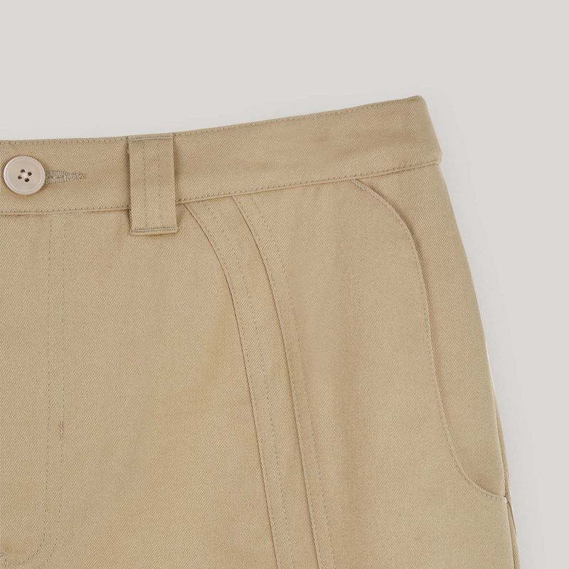 Beige Line Burmuda Pants