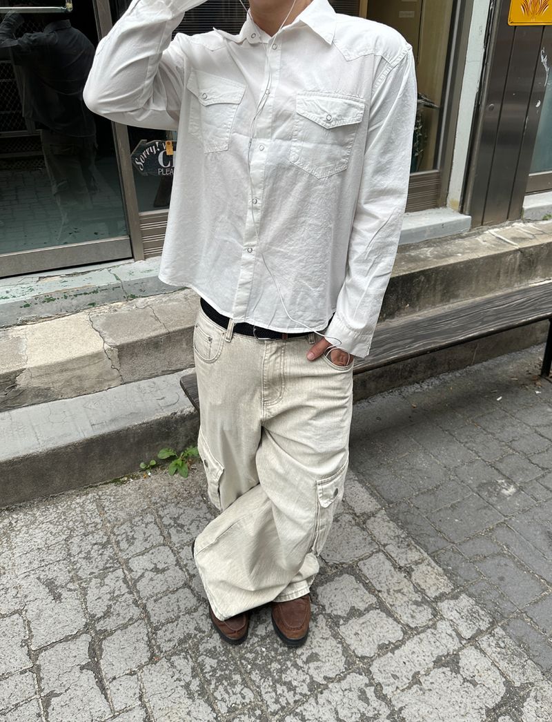 No.1873 curved western SHIRT (3color)