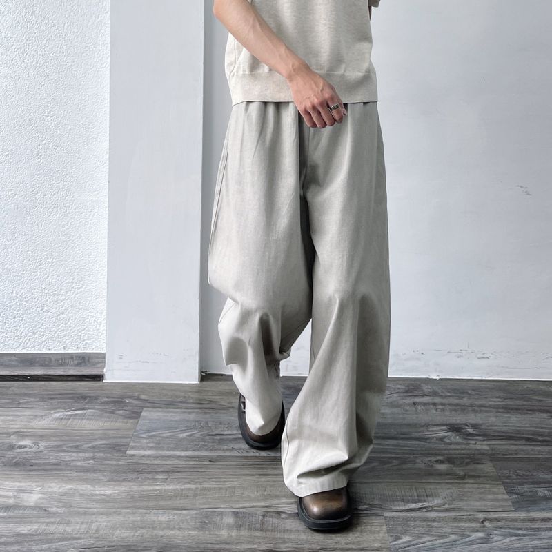 Slate Wide-Silhouette Trousers