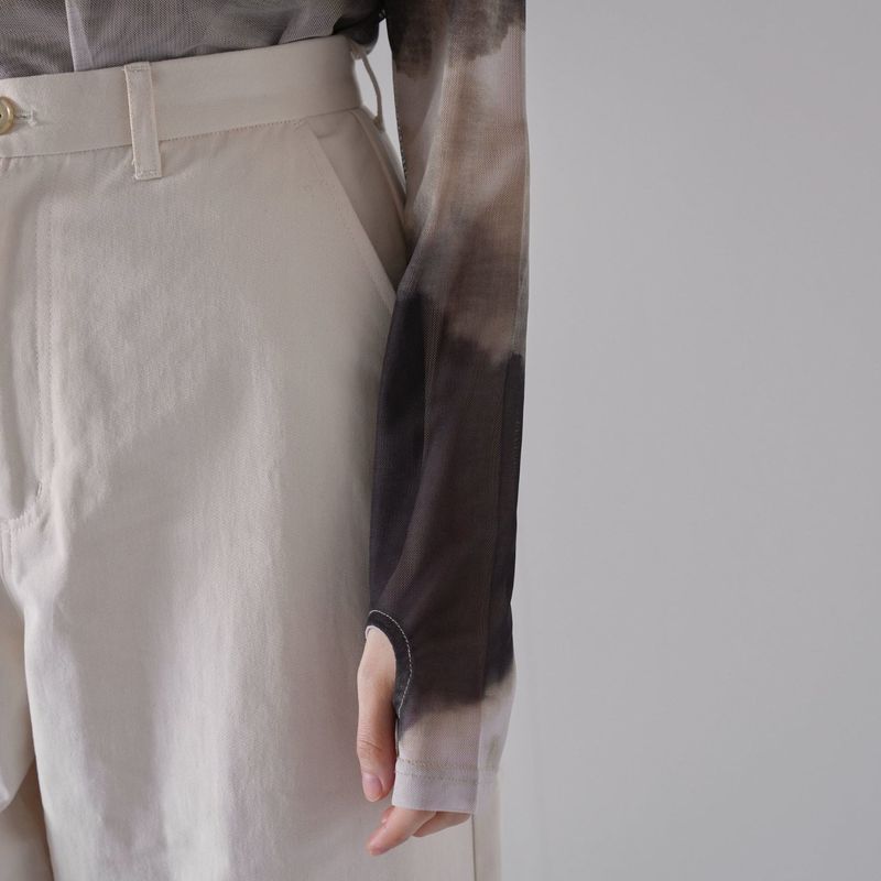 sheer marble layered tops