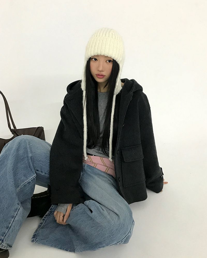 [ORIGINAL] CHILD HOOD WOOL SHORT COAT