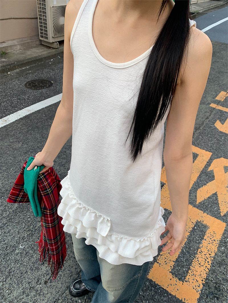 FRILL MINI SLEEVELESS DRESS (3C)