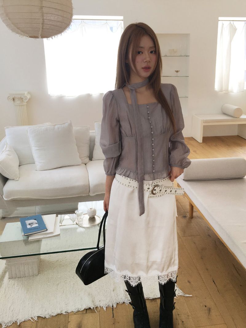 First love tie blouse