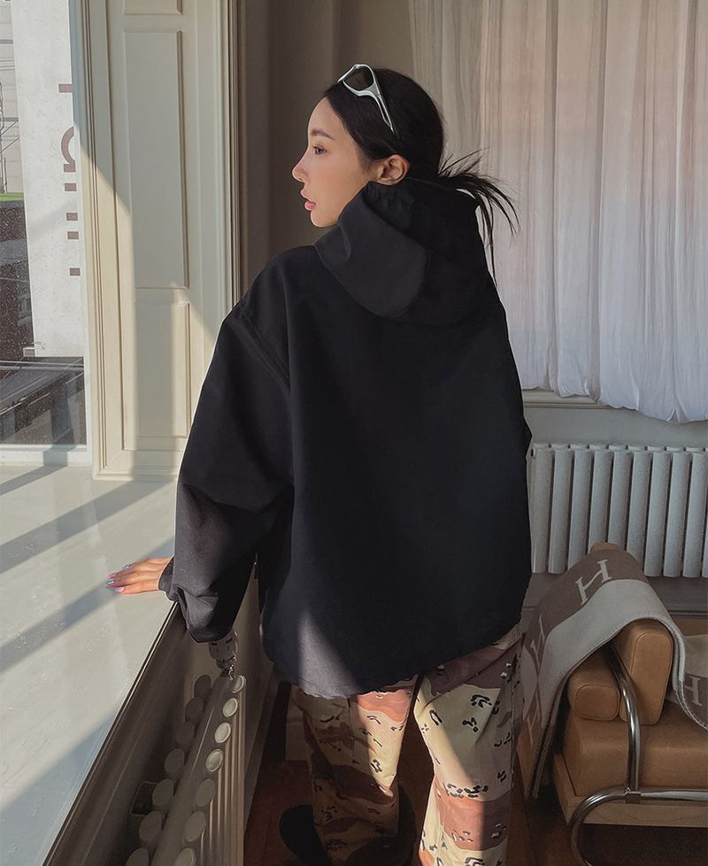 (UNISEX) ハイネックフードウィンドジャケット