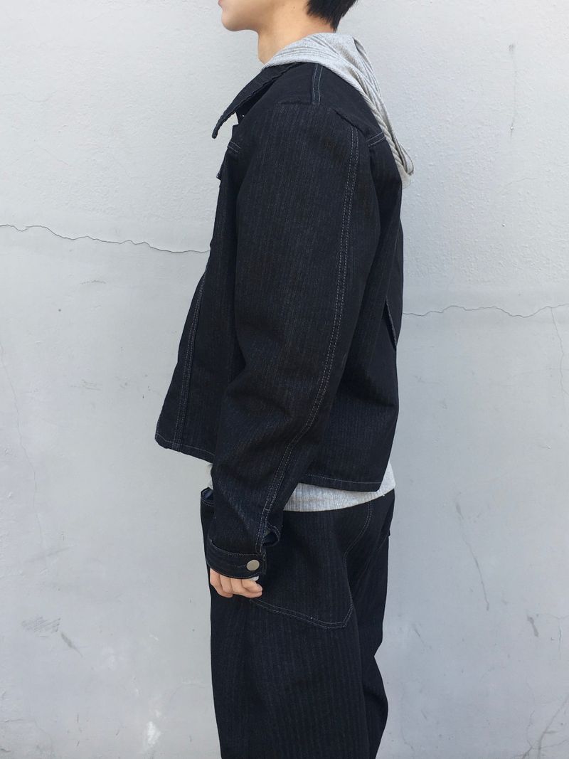 [SET] Aubert Non-Faded Wrap Denim Jacket 2C