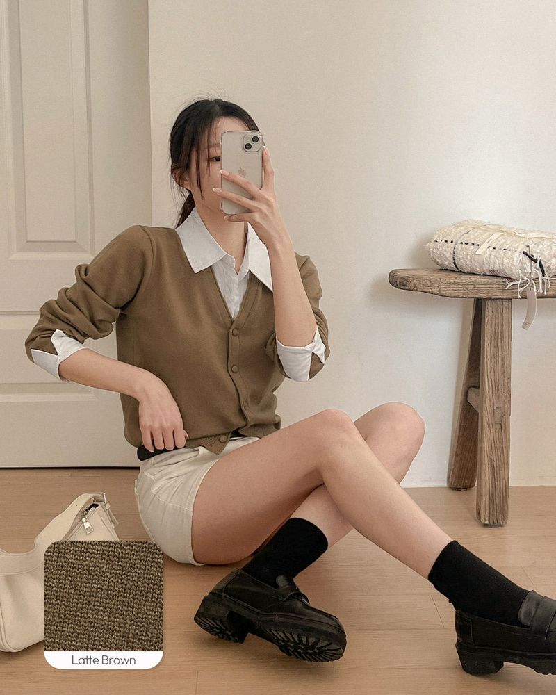 MAYBINS(メイビンス)の「Jins Shirt Layered Knitwear(Tops)」