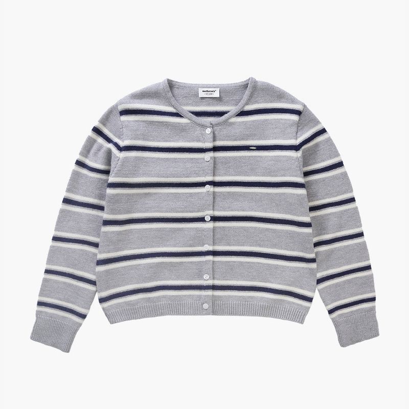 STRIPE KNIT CARDIGAN (GRAY)