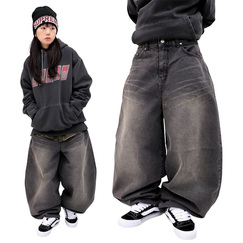 Wide Vintage Denim Balloon Pants