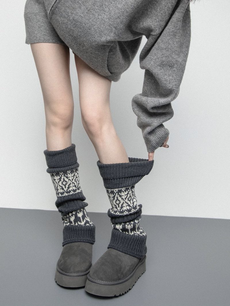 Nordic knit leg warmer (3color)