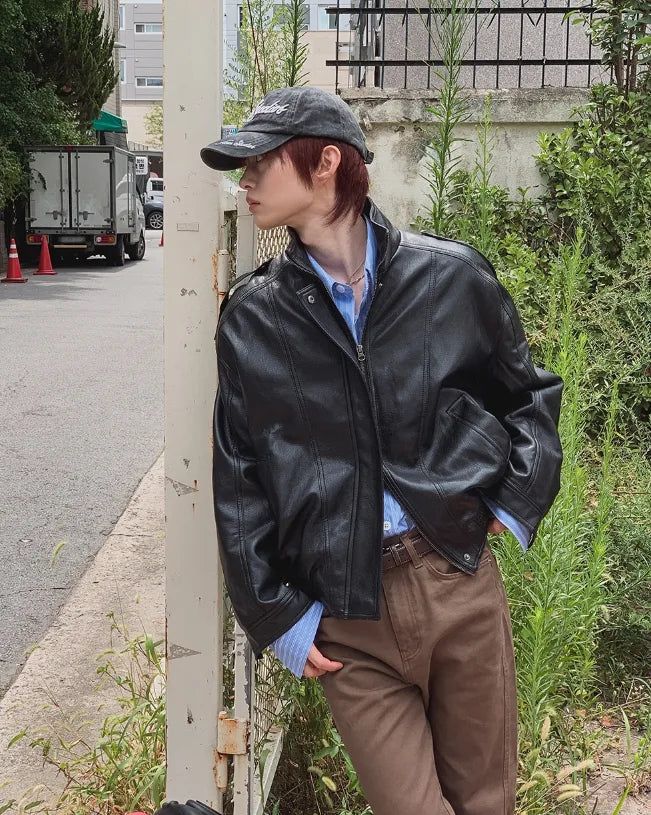 Raoul High-Neck Leather Jacket