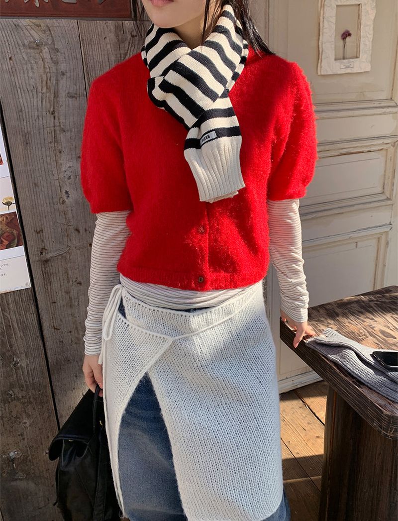 KNIT STRIPE MUFFLER (2C)