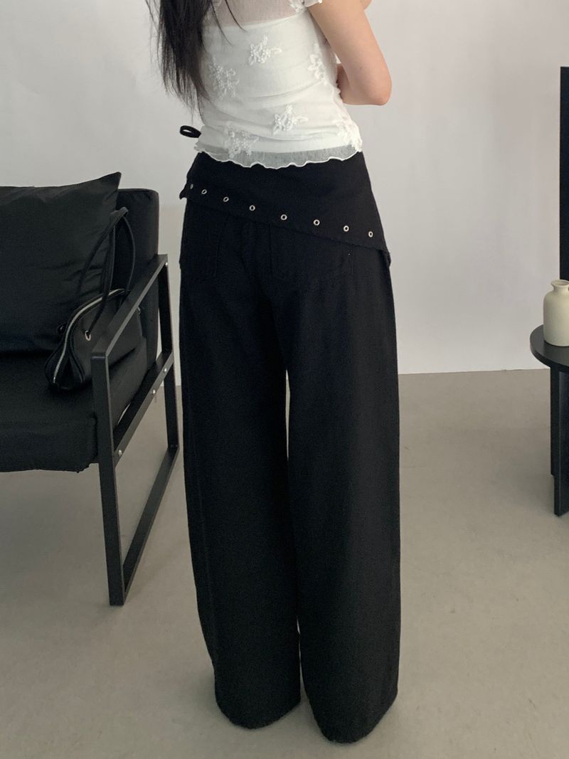 Nelson Studded Wide Straight Pants