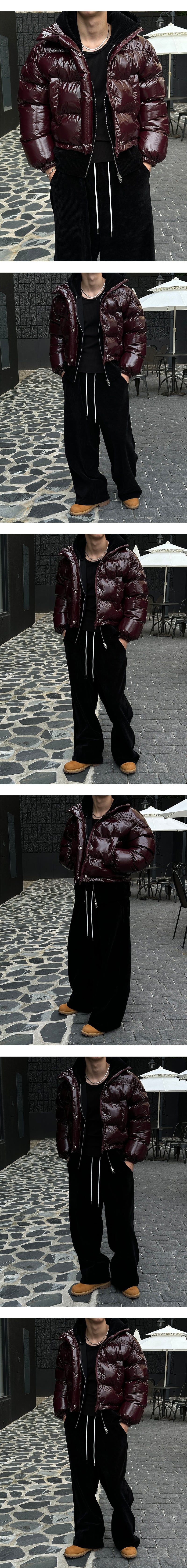  [F/W] Volume crop glossy padding(3color)