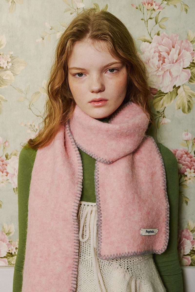 Stitch Wool Muffler [Pink]